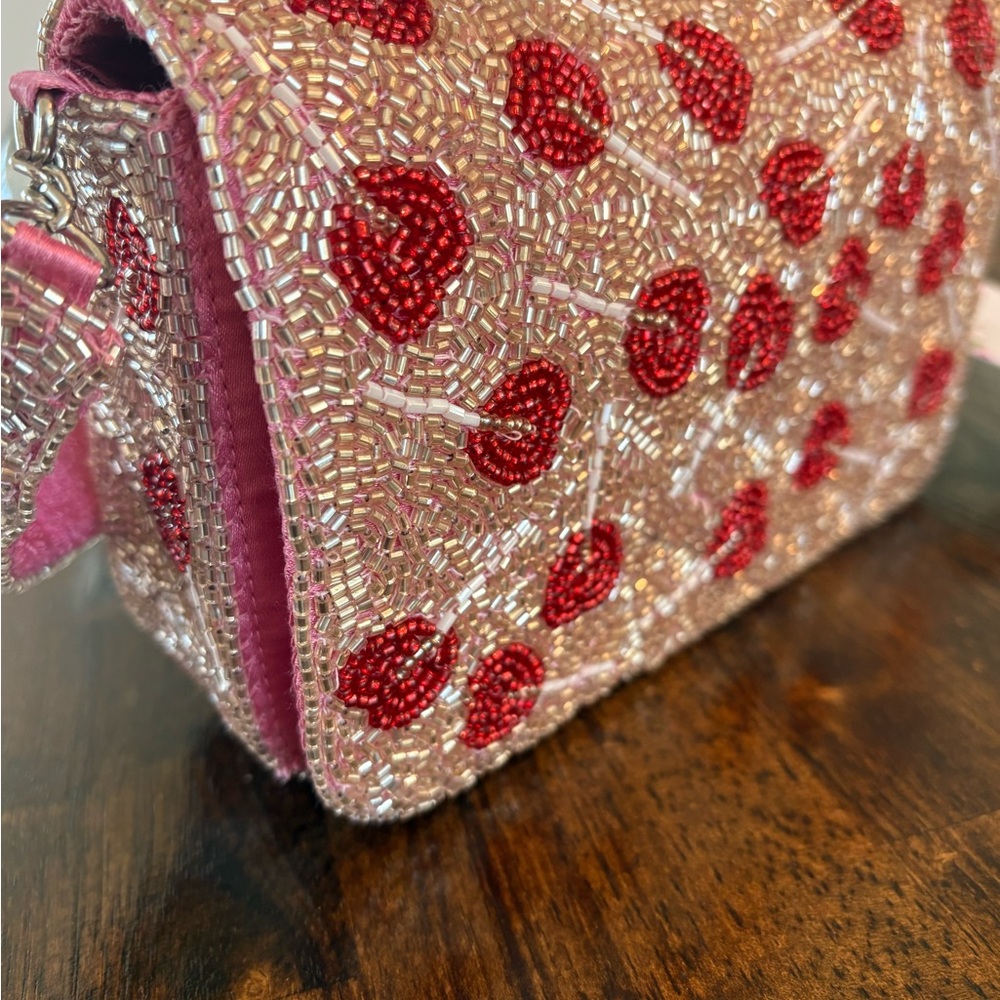 Fully beaded handbag.  Lollipop design.